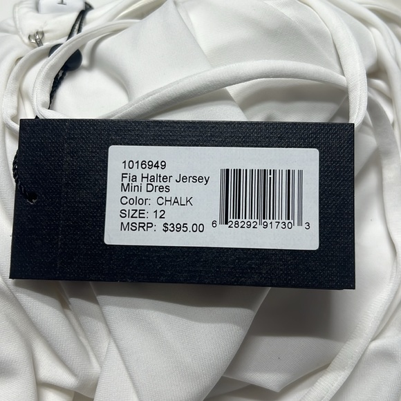 NWT Halston Heritage Fia Halter Jersey Mini Dress in Chalk White - Picture 4 of 7
